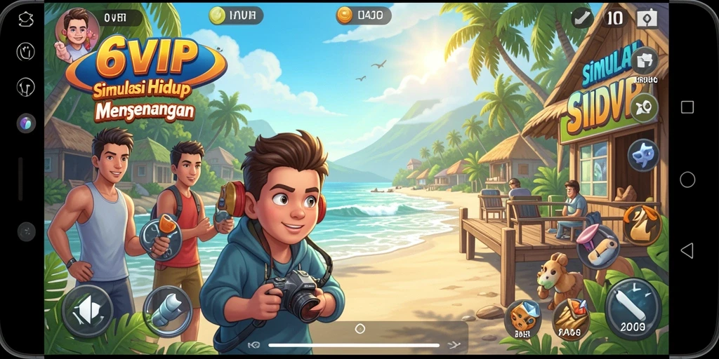 Screenshot gameplay 6SVIP menampilkan karakter berinteraksi dalam simulasi yang realistis.