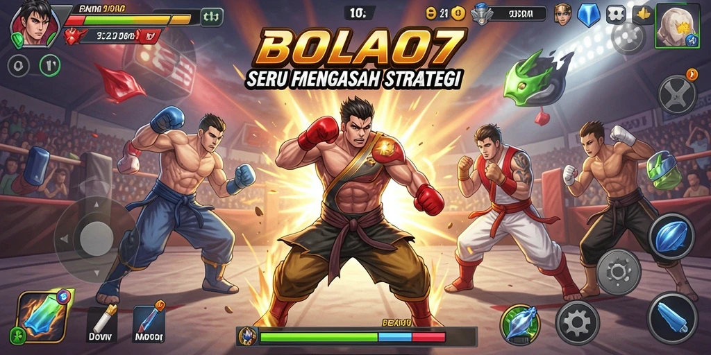 Screenshot gameplay menampilkan aksi pertarungan seru di BOLA07.