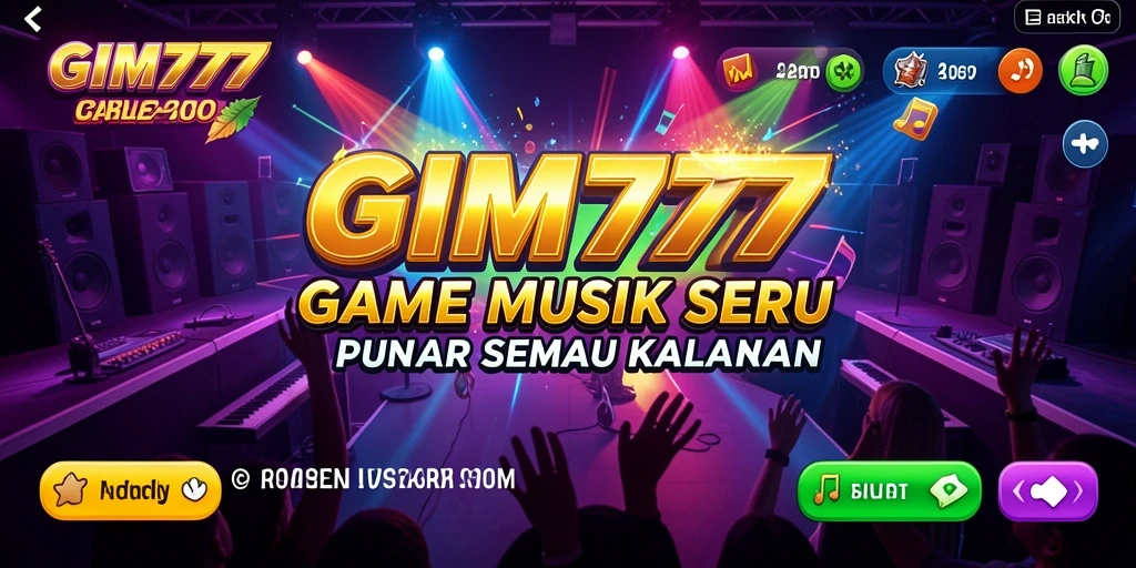 Screenshot GIM777 menunjukkan pengguna menikmati gameplay musik yang seru.