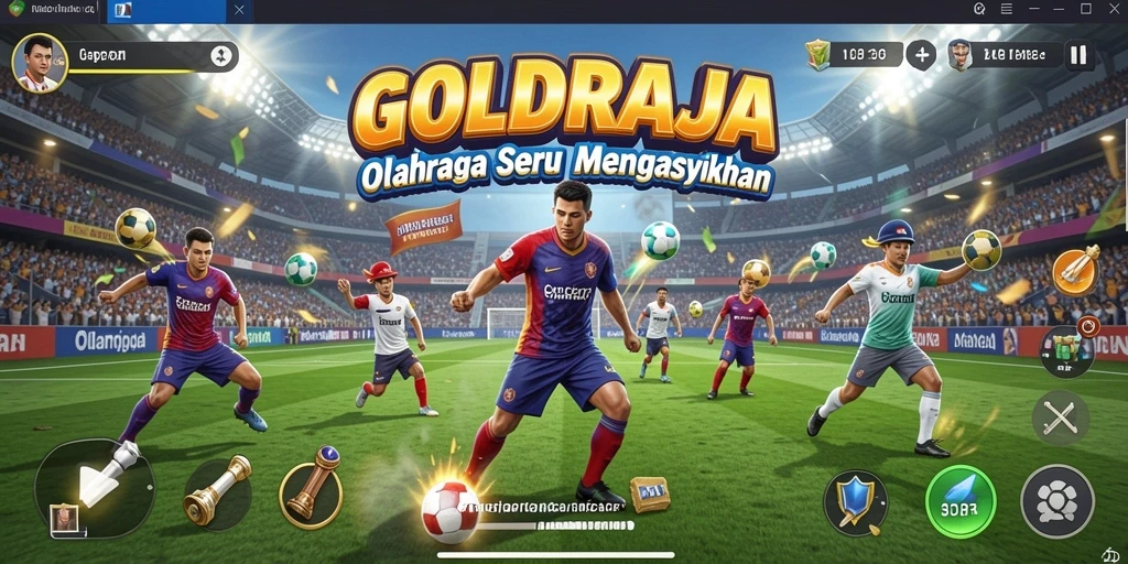 Tampilan gameplay <strong>GOLDRAJA</strong> yang seru dan kompetitif di lapangan.