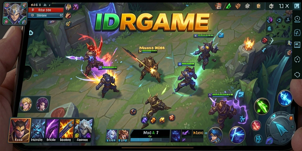 Screenshot gameplay seru dari IDRGAME dalam aksi MOBA.