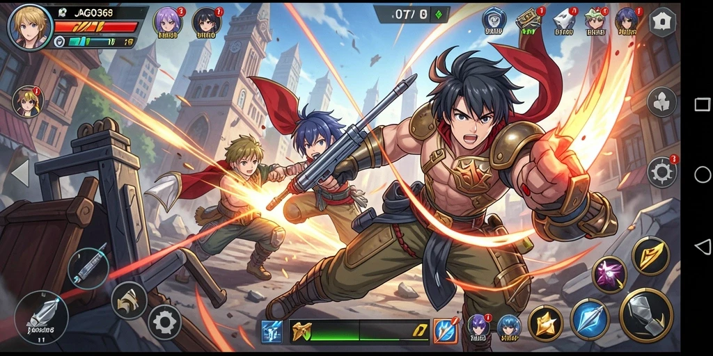 Screenshot gameplay JAGO368 menampilkan aksi karakter Anime.