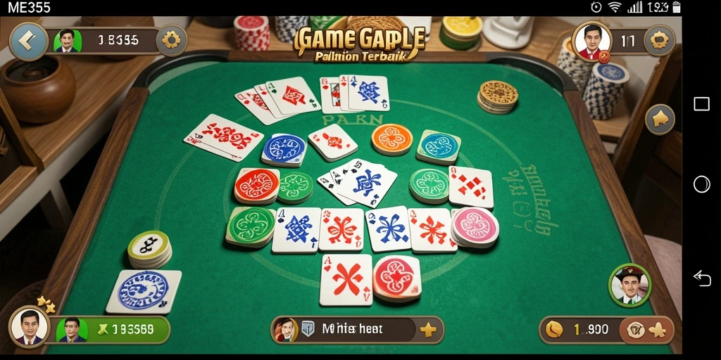 Tampilan gameplay ME355 dengan suasana Gaple yang seru.