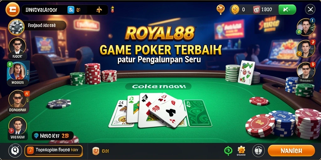 Screenshot gameplay ROYAL88 yang menunjukkan aksi di meja poker.