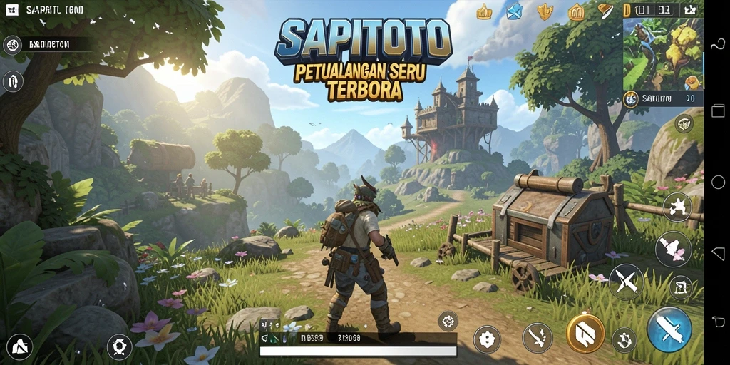 Tampilan gameplay SAPITOTO yang menakjubkan dalam dunia terbuka.