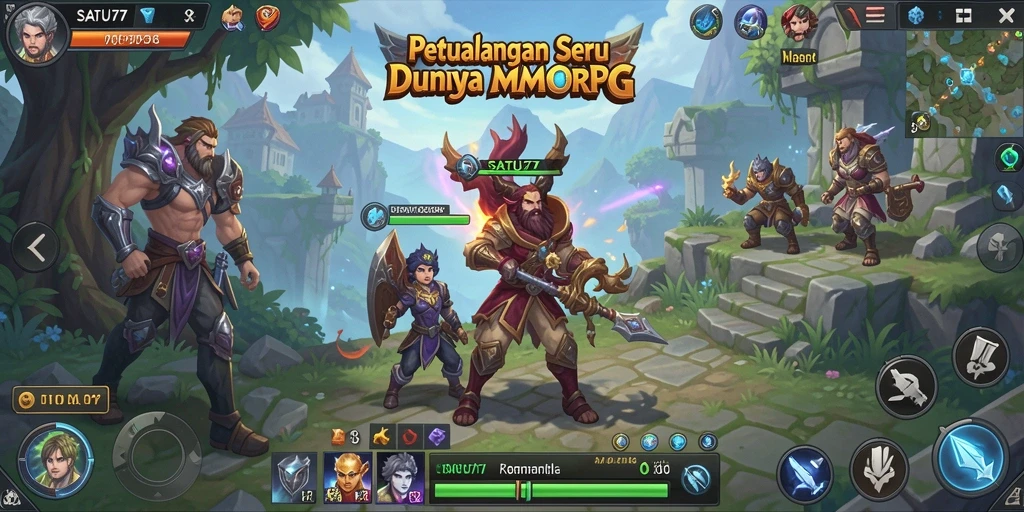 Screenshot gameplay SATU77 dengan karakter yang sedang berpetualang.