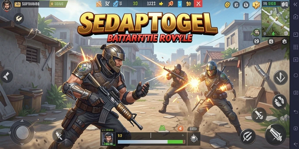 Gameplay seru SEDAPTOGEL dalam aksi Battle Royale.