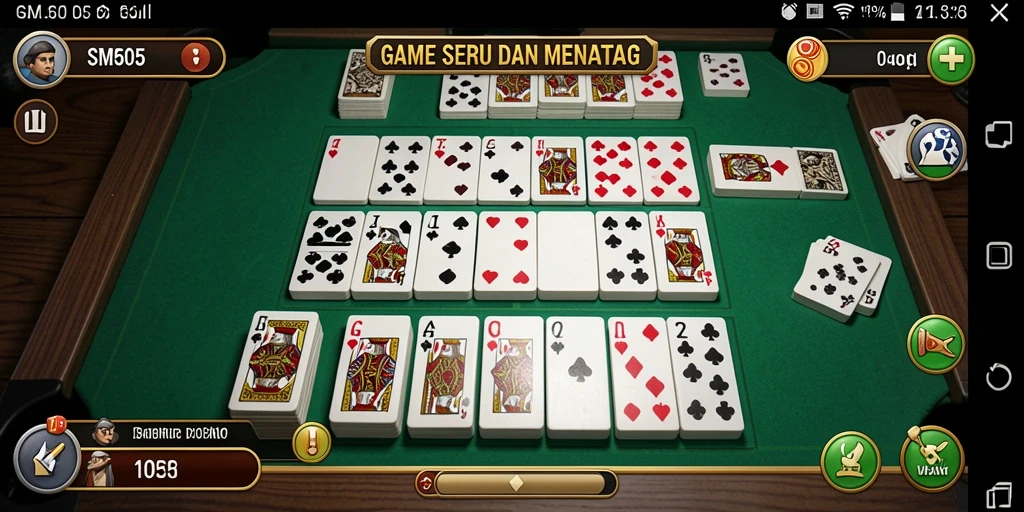 Tampilan gameplay SM605 yang menarik dengan kartu domino.