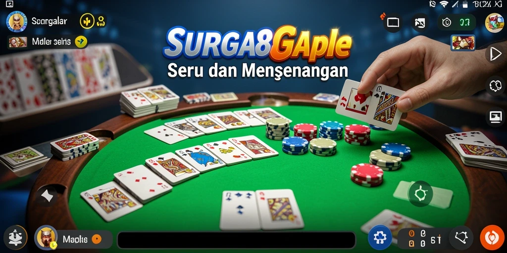 Tampilan seru permainan Gaple di SURGA88.