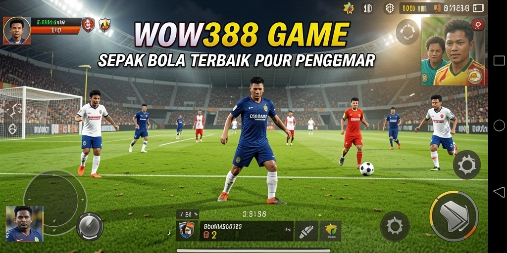Tampilan gameplay WOW388 dengan aksi sepak bola yang mendebarkan.